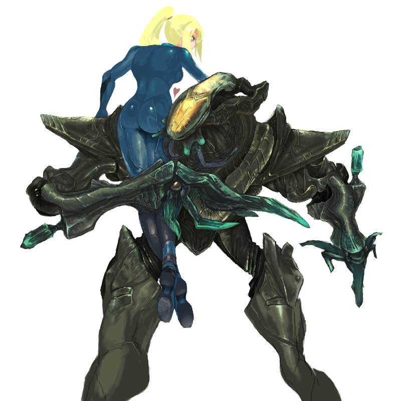 samus aran and rundas (metroid and 1 more) drawn by sage_(mami1210)