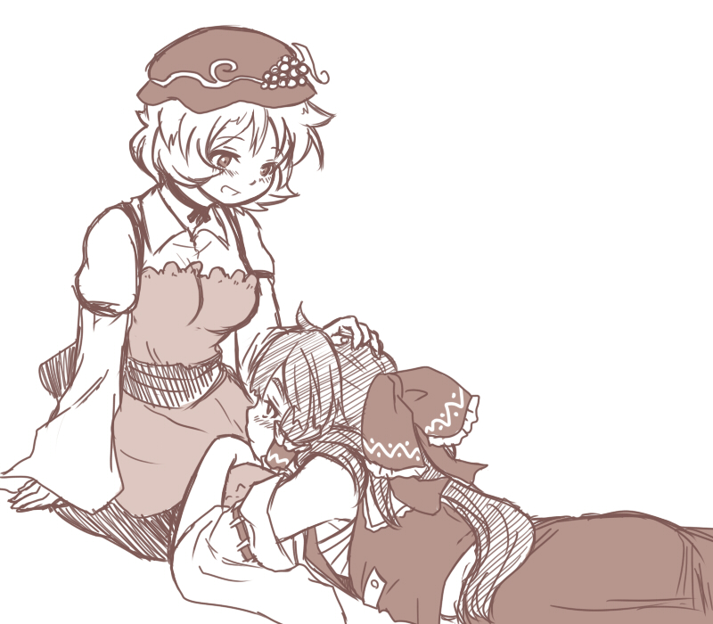 hakurei reimu and aki minoriko (touhou) drawn by mutsuki_(tsugaidanuki)