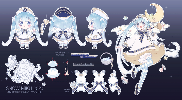hatsune miku, yuki miku, and rabbit yukine (vocaloid) drawn by anna_(avona)