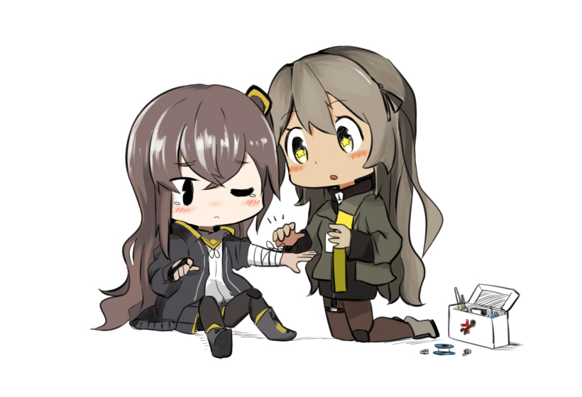 ump45 and ump40 (girls' frontline) drawn by mimang_juun