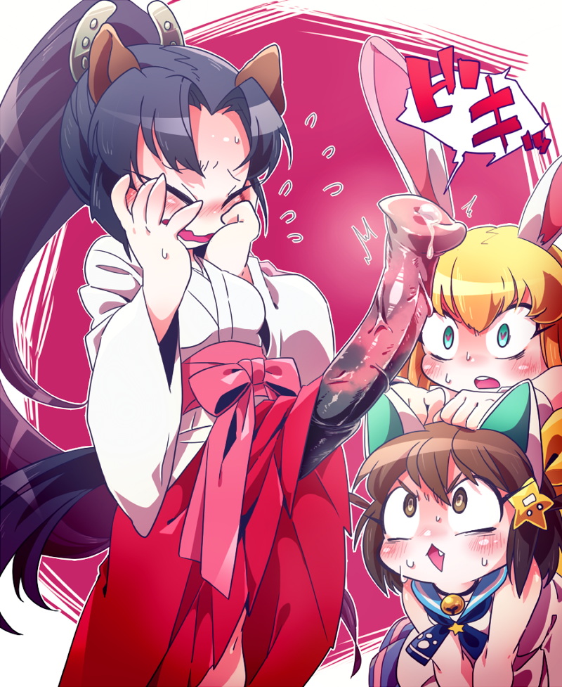 nyaa-tan, usa-tan, and uma-tan (etotama) drawn by sizma