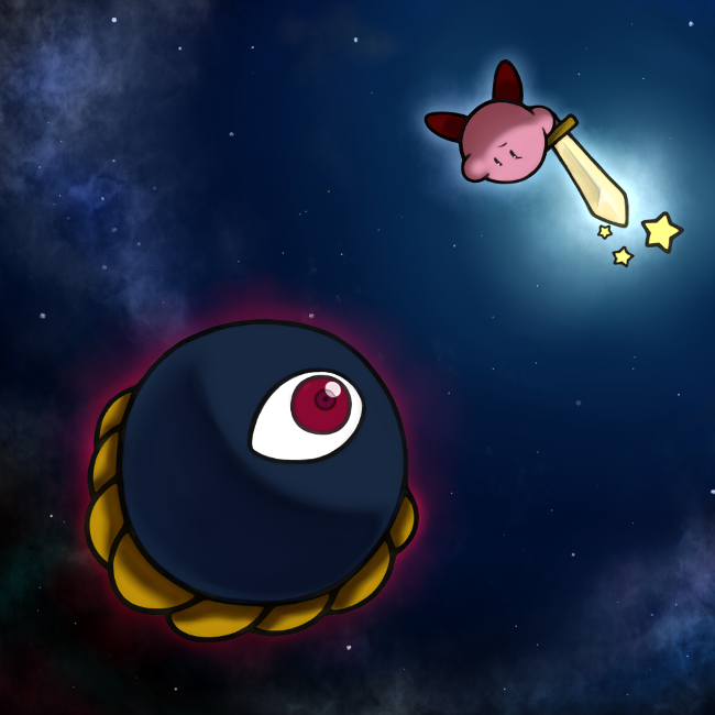 kirby and dark matter (kirby and 1 more) drawn by hari_(kureon)