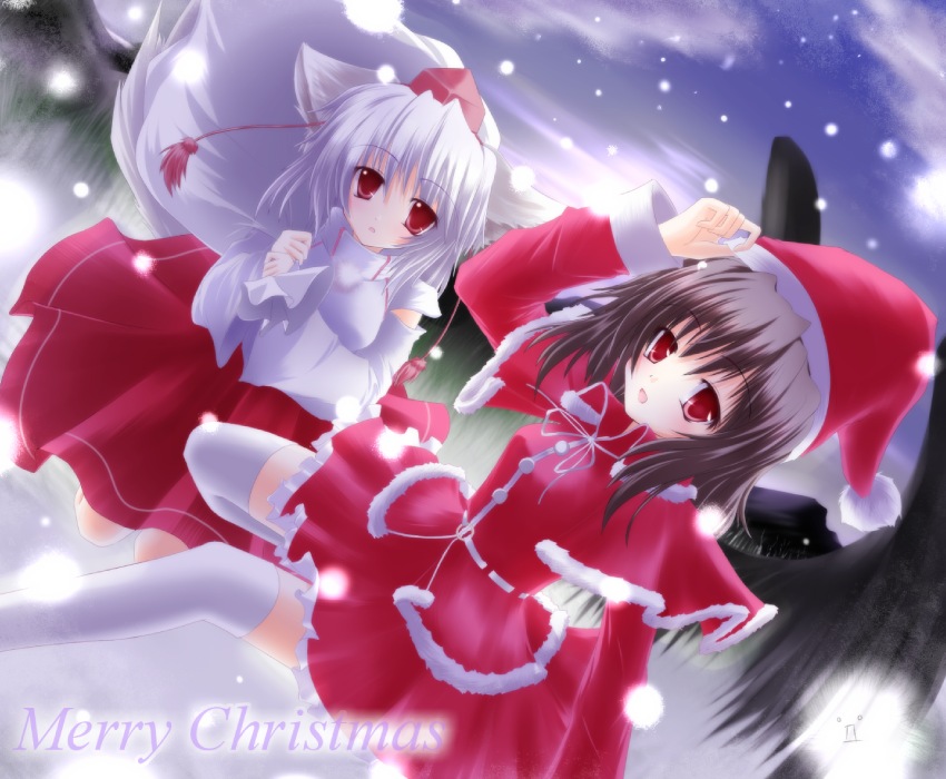 shameimaru aya and inubashiri momiji (touhou) drawn by shirotsuki_kouta