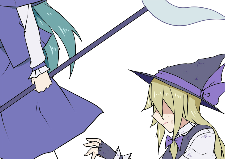 kirisame marisa and mima (touhou) drawn by kenuu_(kenny)