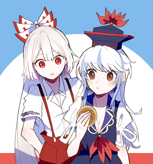 fujiwara no mokou and kamishirasawa keine (touhou) drawn by itomugi-kun