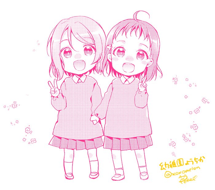 watanabe you and takami chika (love live! and 1 more) drawn by peke_(xoxo_melon)