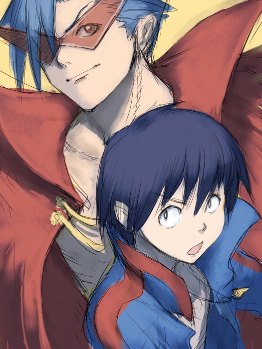 simon and kamina (tengen toppa gurren lagann) drawn by fumio_(rsqkr)