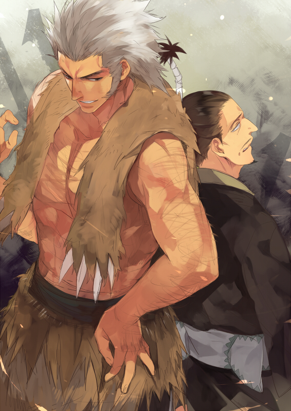 uvogin and nobunaga hazama (hunter x hunter) drawn by get3