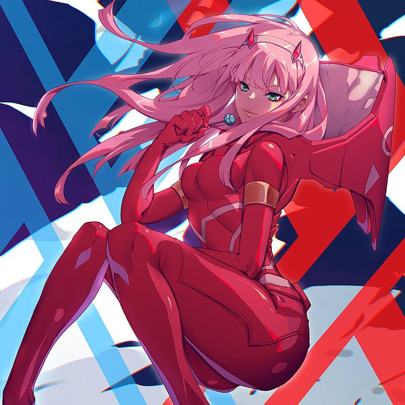 zero two (darling in the franxx) drawn by lucidsky