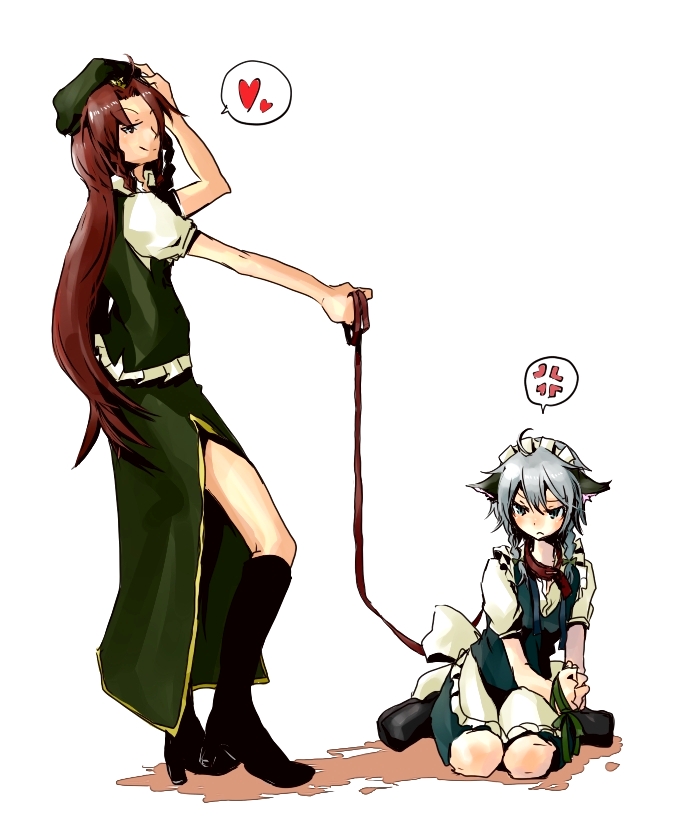 izayoi sakuya and hong meiling (touhou) drawn by kurau_kii
