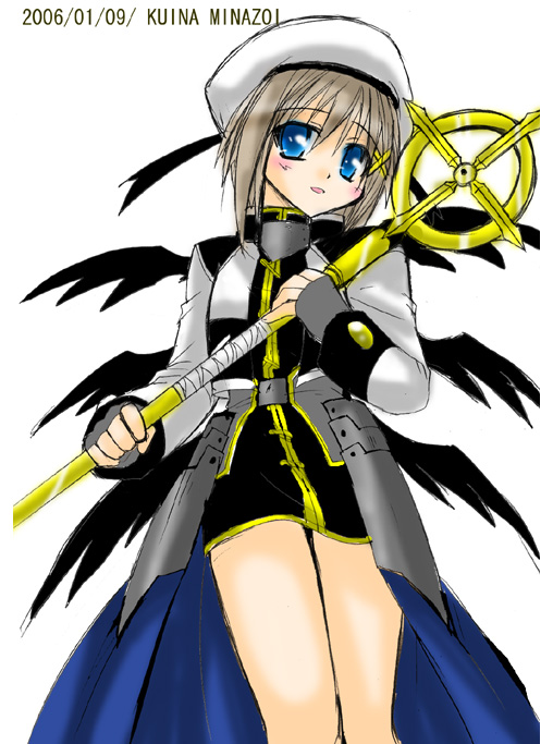 yagami hayate and schwertkreuz (lyrical nanoha and 2 more) drawn by minazoi_kuina