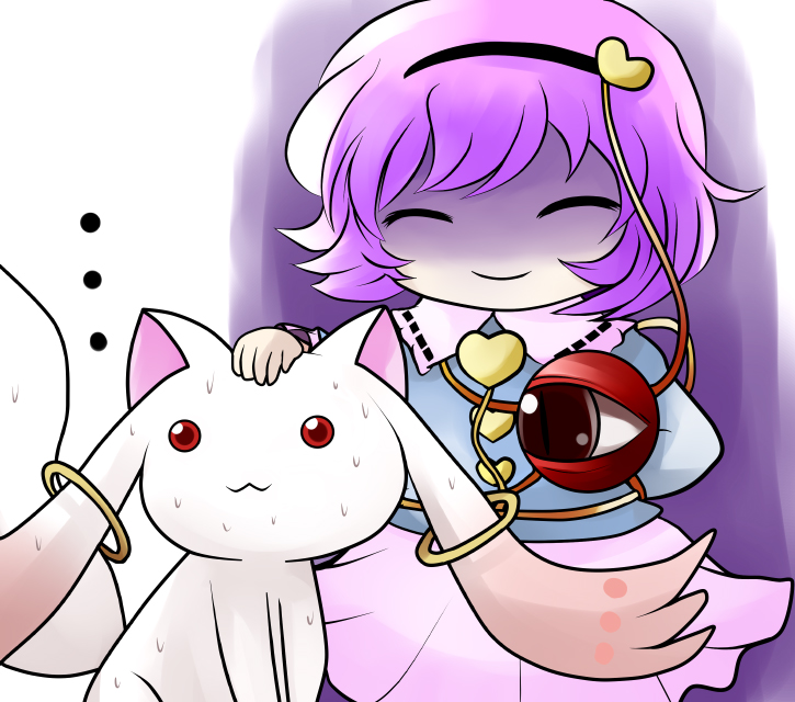 komeiji satori and kyubey (touhou and 1 more) drawn by yume_shokunin
