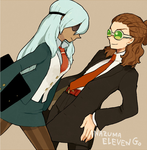 kidou yuuto and sakuma jirou (inazuma eleven go and 1 more) drawn by l_hakase