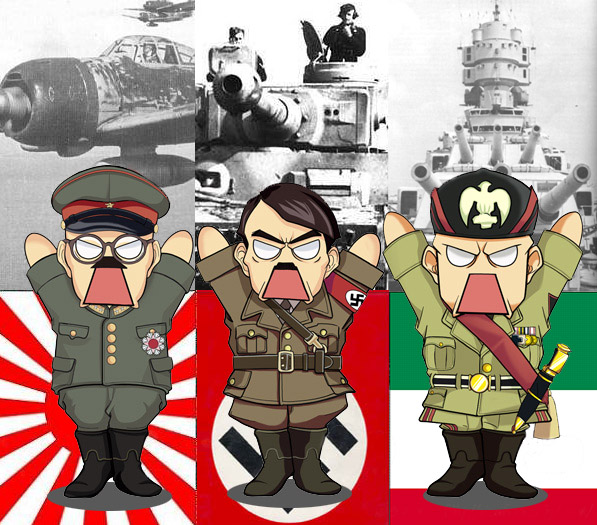 adolf hitler, benito mussolini, and toujou hideki (real life and 1 more)
