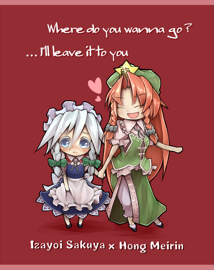 izayoi sakuya and hong meiling (touhou) drawn by teko