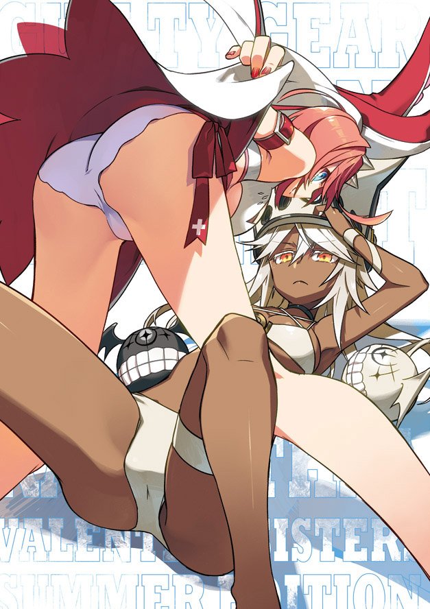 ramlethal valentine and elphelt valentine (guilty gear and 1 more) drawn by negi_(ulog'be)