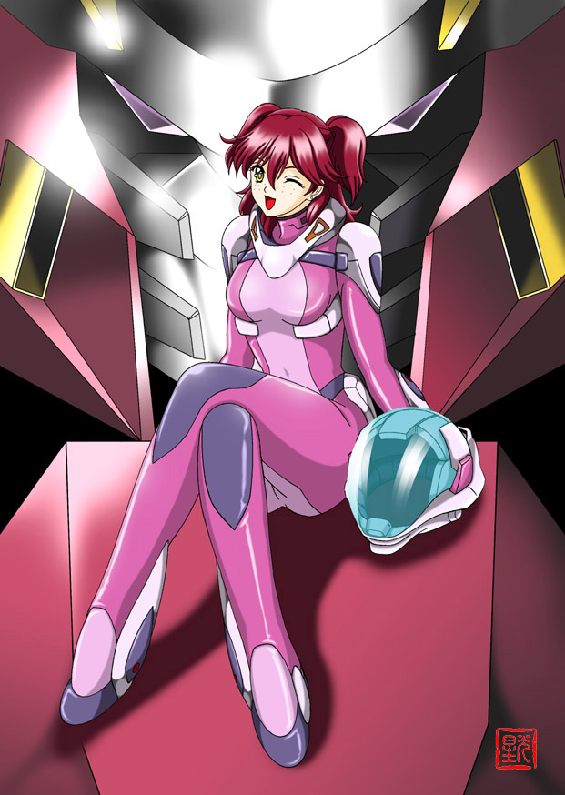 nena trinity and gundam throne drei (gundam and 1 more) drawn by geitassha