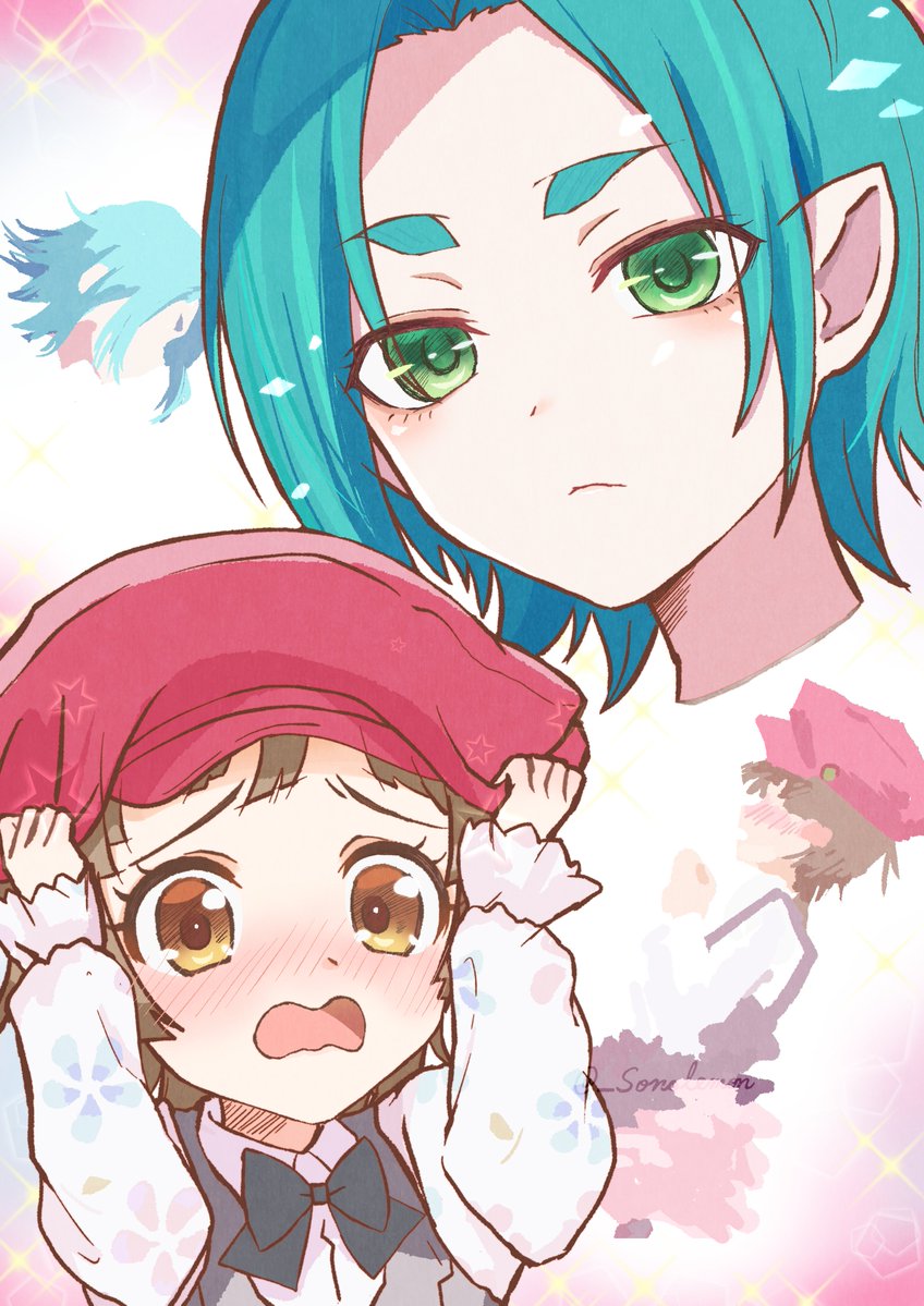 sengoku nadeko and ononoki yotsugi (monogatari and 1 more) drawn by izu_lemon