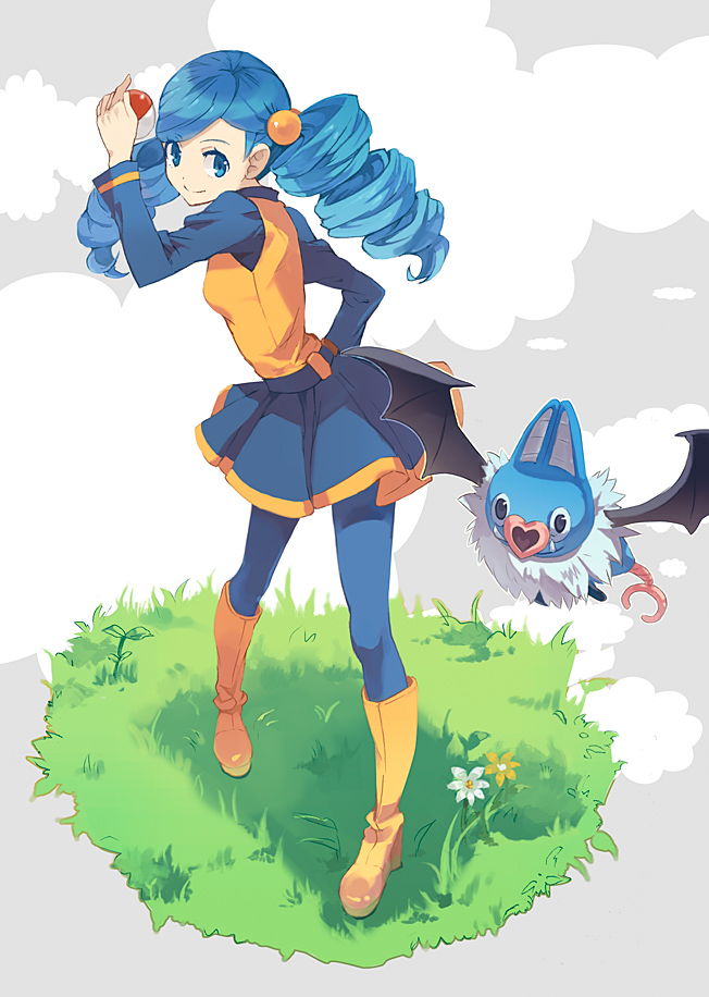 swoobat and ace trainer (pokemon and 1 more) drawn by eihi