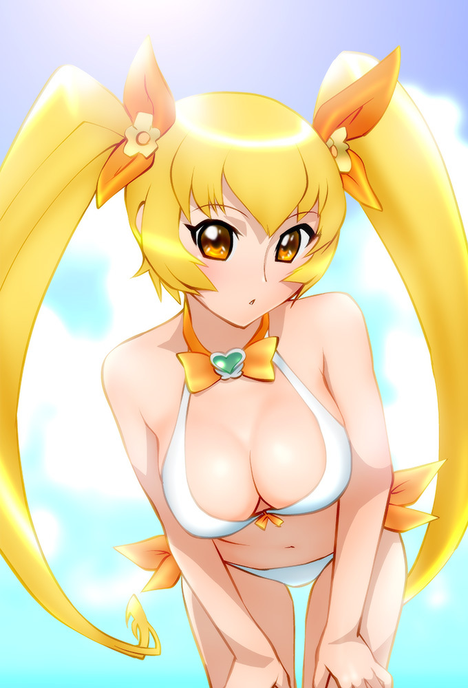 myoudouin itsuki and cure sunshine (precure and 1 more) drawn by ueyama_michirou