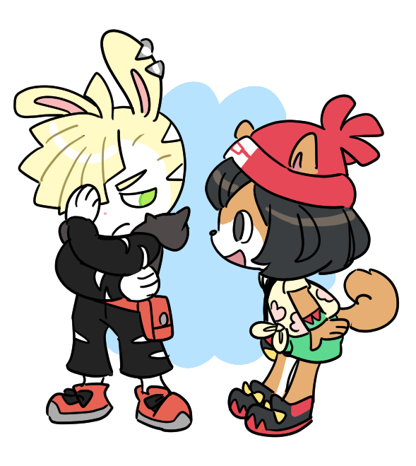 selene and gladion (pokemon and 1 more) drawn by dede_(qwea_00000)