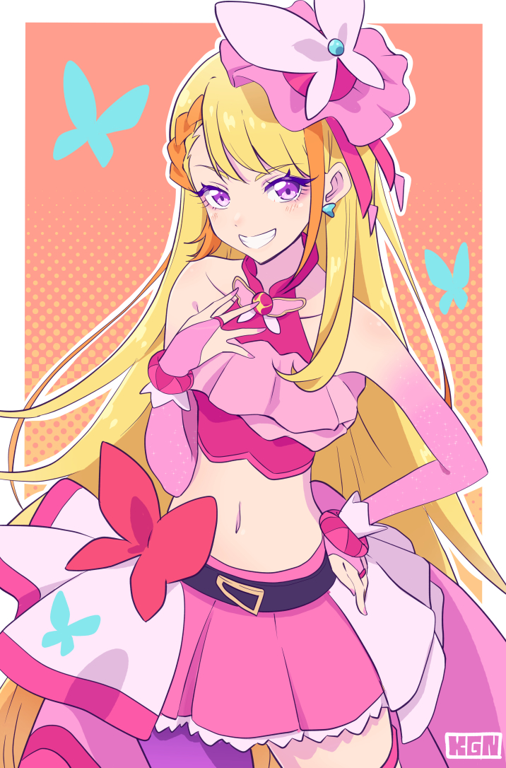 hijiri ageha and cure butterfly (precure and 1 more) drawn by cbgb