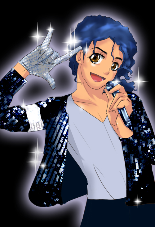 michael jackson (real life and 2 more) drawn by dg