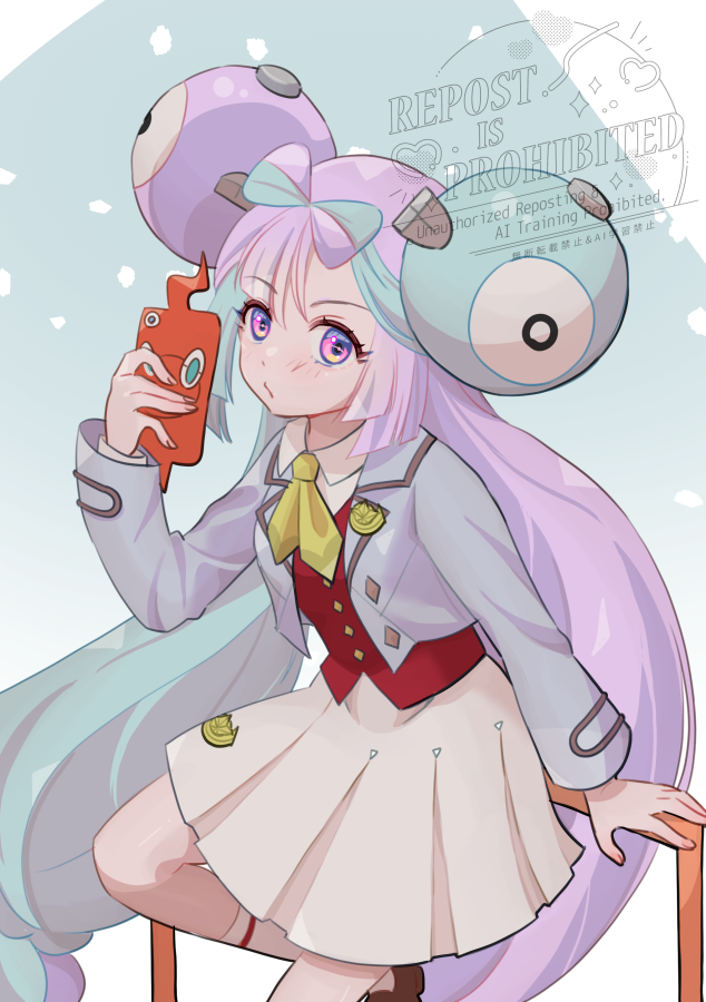 iono, rotom, rotom phone, and rosa (pokemon and 2 more) drawn by mizuiro123
