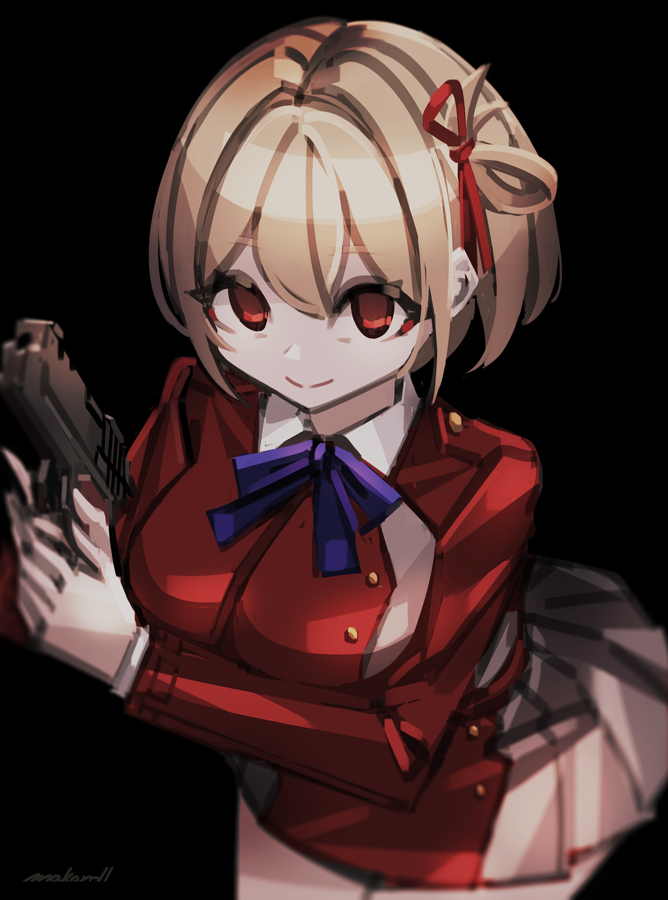 nishikigi chisato (lycoris recoil) drawn by makaroll