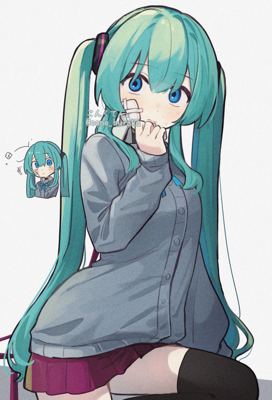 hatsune miku (vocaloid and 1 more) drawn by corn_kuten