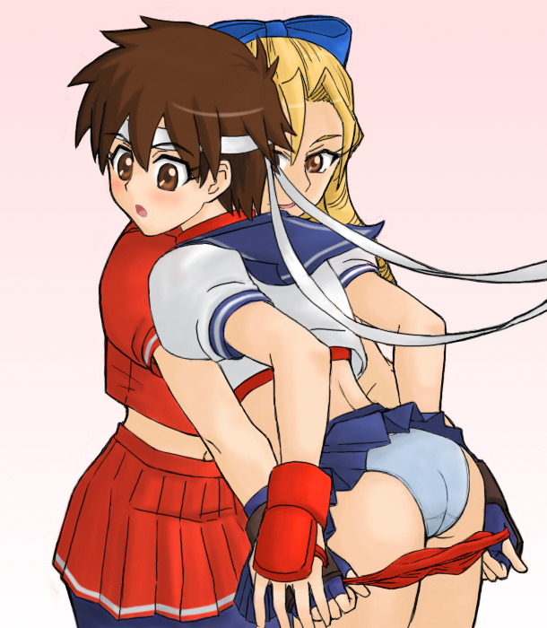 kasugano sakura and kanzuki karin (street fighter and 1 more) drawn by nibatsume