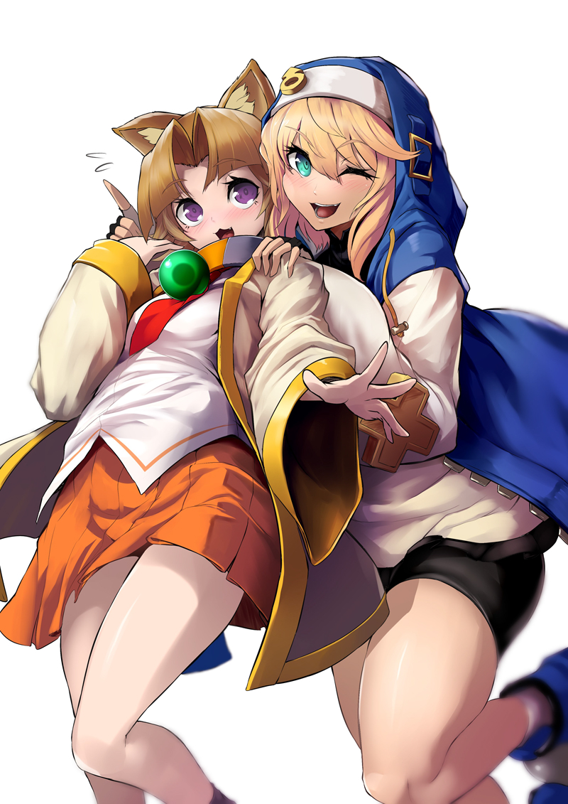 bridget and inuwaka nazuna (guilty gear and 2 more) drawn by sowel_(sk3)