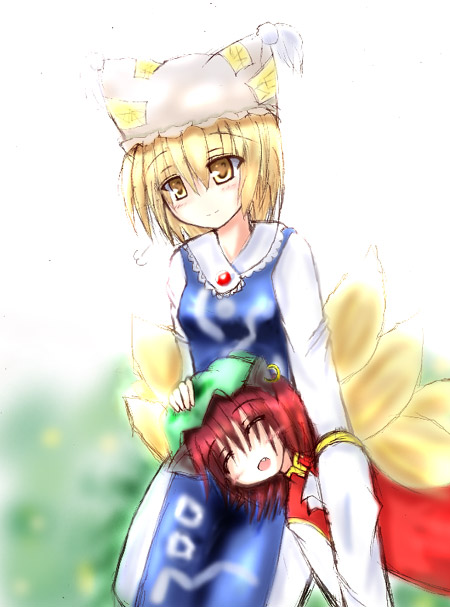 yakumo ran and chen (touhou) drawn by neko_(sayorana_no_kuni)