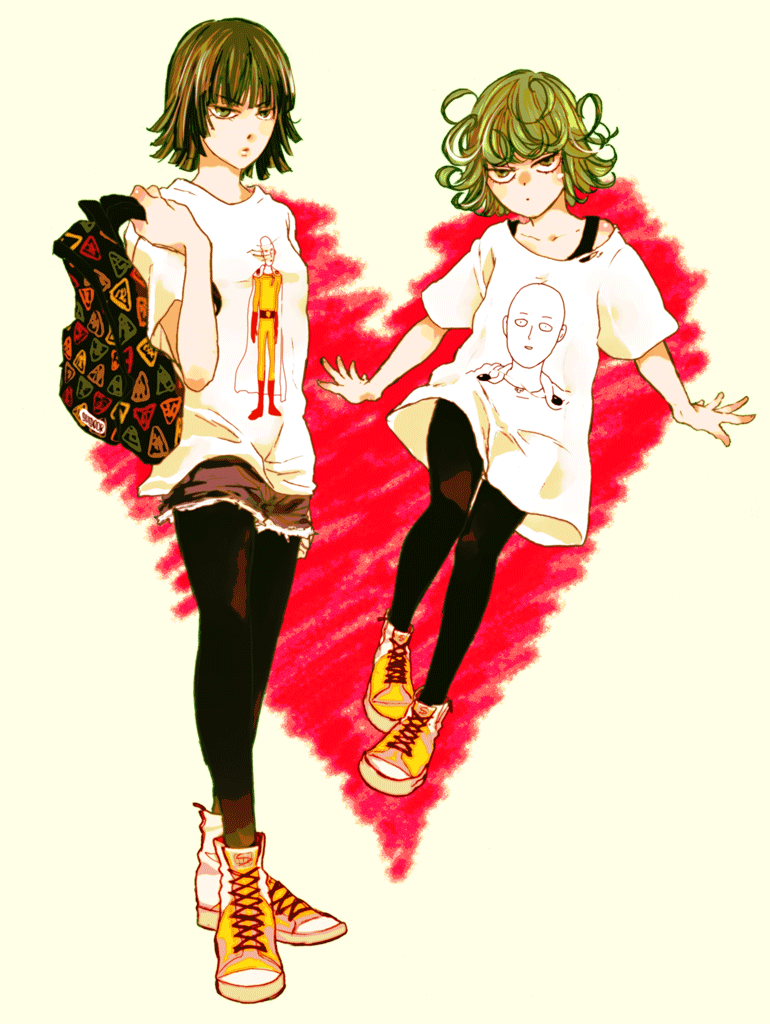 tatsumaki, fubuki, and saitama (one-punch man) drawn by mochishio