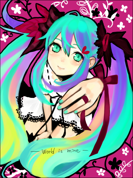hatsune miku (vocaloid and 1 more) drawn by tan_(tangent)