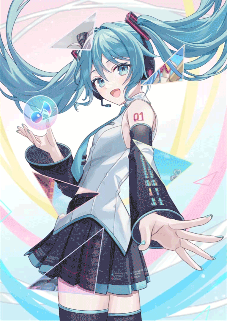 hatsune miku, 25-ji miku, wonderlands x showtime miku, vivid bad squad miku, leo/need miku, and 1 more (vocaloid and 1 more) drawn by vs0mr