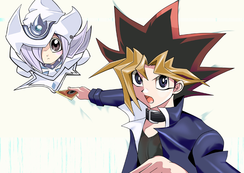 muto yugi, silent magician, and silent magician lv4 (yu-gi-oh!) drawn by torimochi