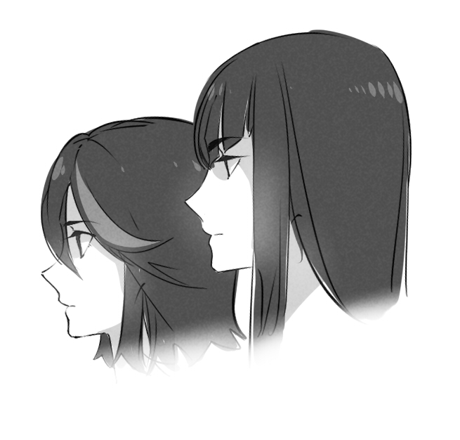 matoi ryuuko and kiryuuin satsuki (kill la kill) drawn by abbystea