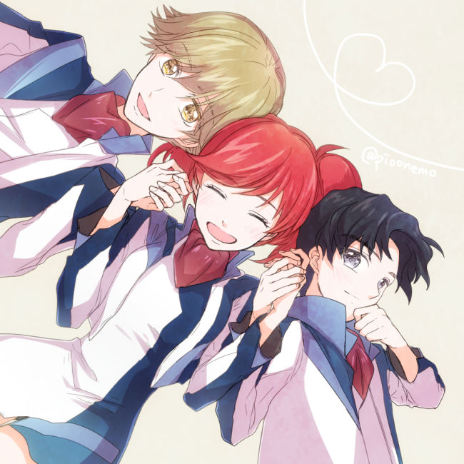 kaburagi sui, mikagami mimika, and mikado reo (soukyuu no fafner) drawn by wae