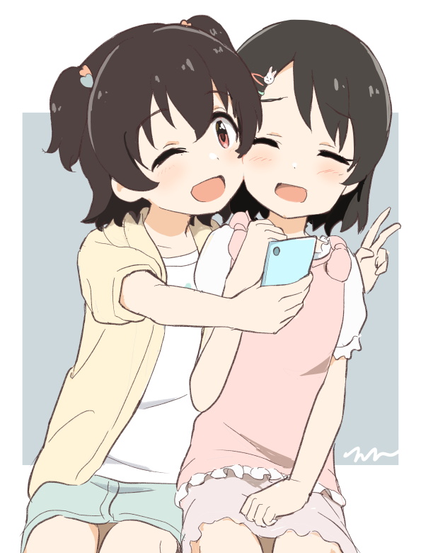 akagi miria and sasaki chie (idolmaster and 2 more) drawn by aayh