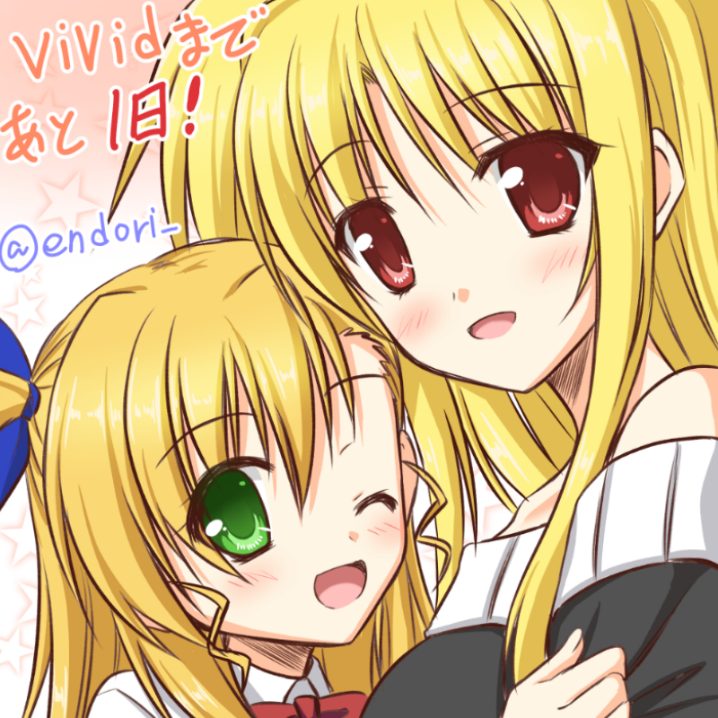 fate testarossa and vivio (lyrical nanoha and 1 more) drawn by endori