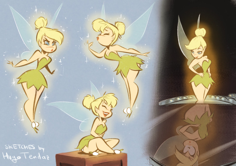 tinker bell (walt disney's peter pan) drawn by hugotendaz