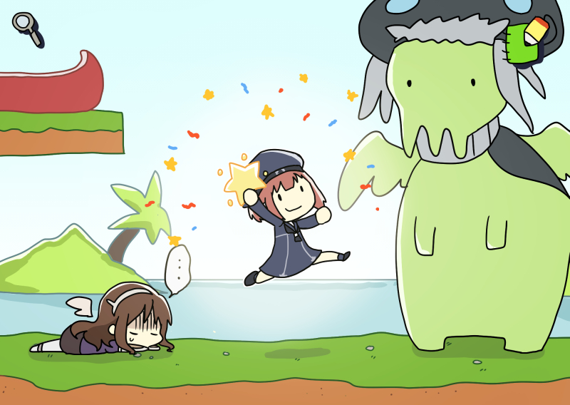 wo-class aircraft carrier, z3 max schultz, ashigara, cthulhu, and maxwell (kantai collection and 2 more) drawn by harunagi