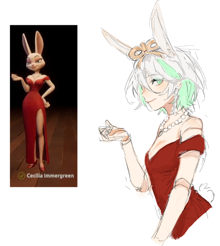 cecilia immergreen and cupcake (hololive and 2 more) drawn by h3liveh3
