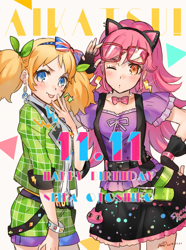 saegusa kii and otoshiro seira (aikatsu!) drawn by kippu