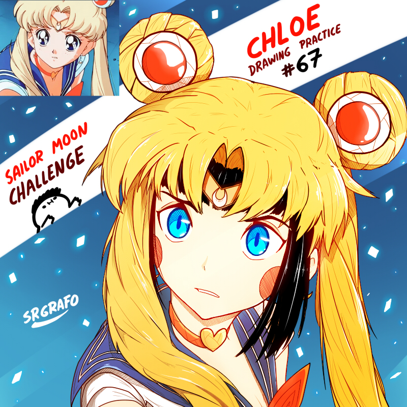 tsukino usagi, sailor moon, and chloe (original and 2 more) drawn by srgrafo