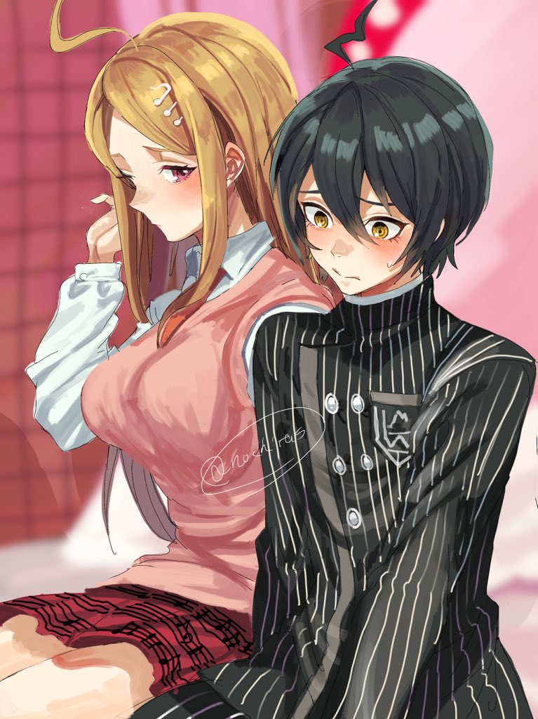 saihara shuichi and akamatsu kaede (danganronpa and 1 more) drawn by nochita_shin