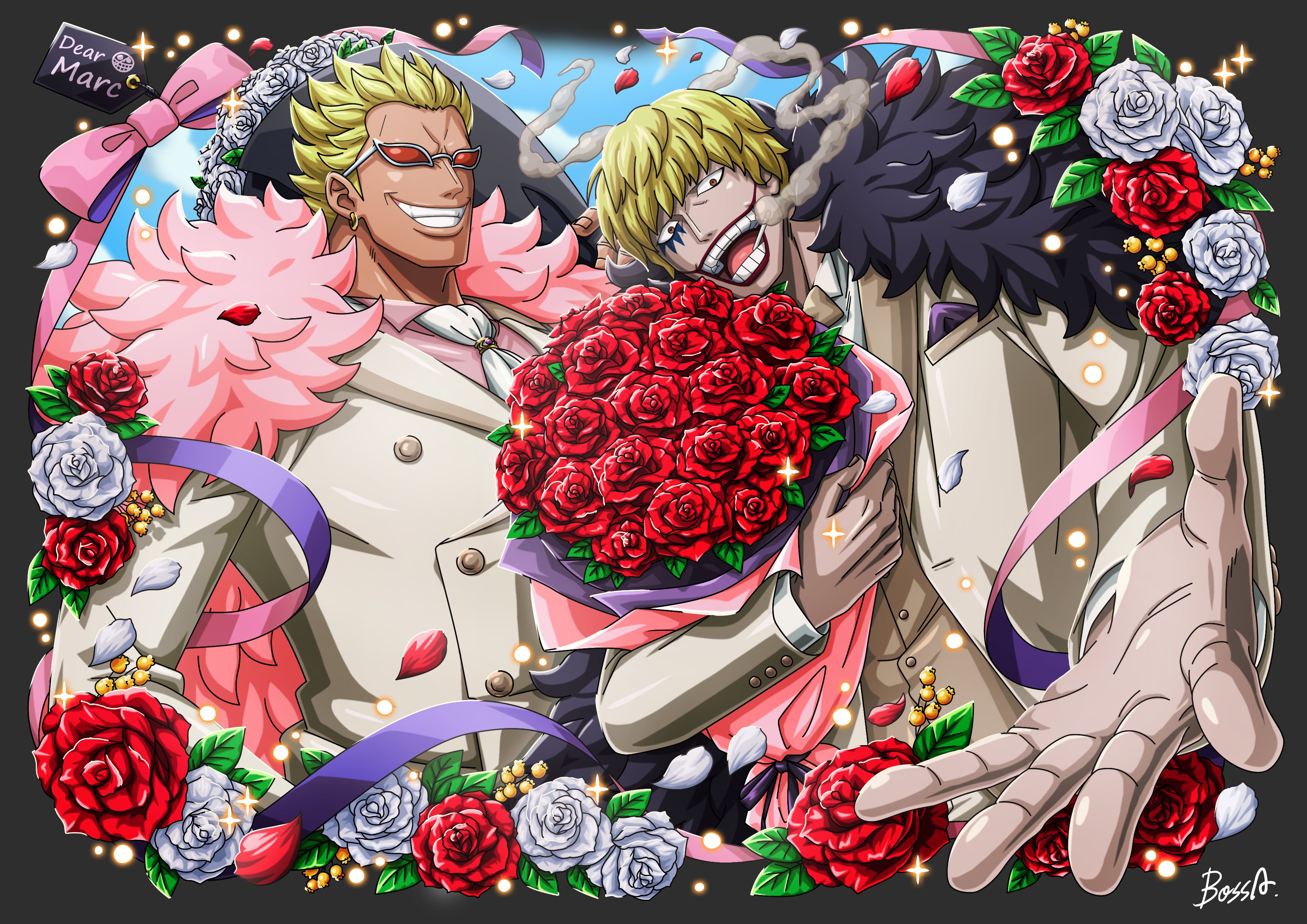 Donquixote Doflamingo And Donquixote Rocinante One Piece Drawn By Irohero Danbooru