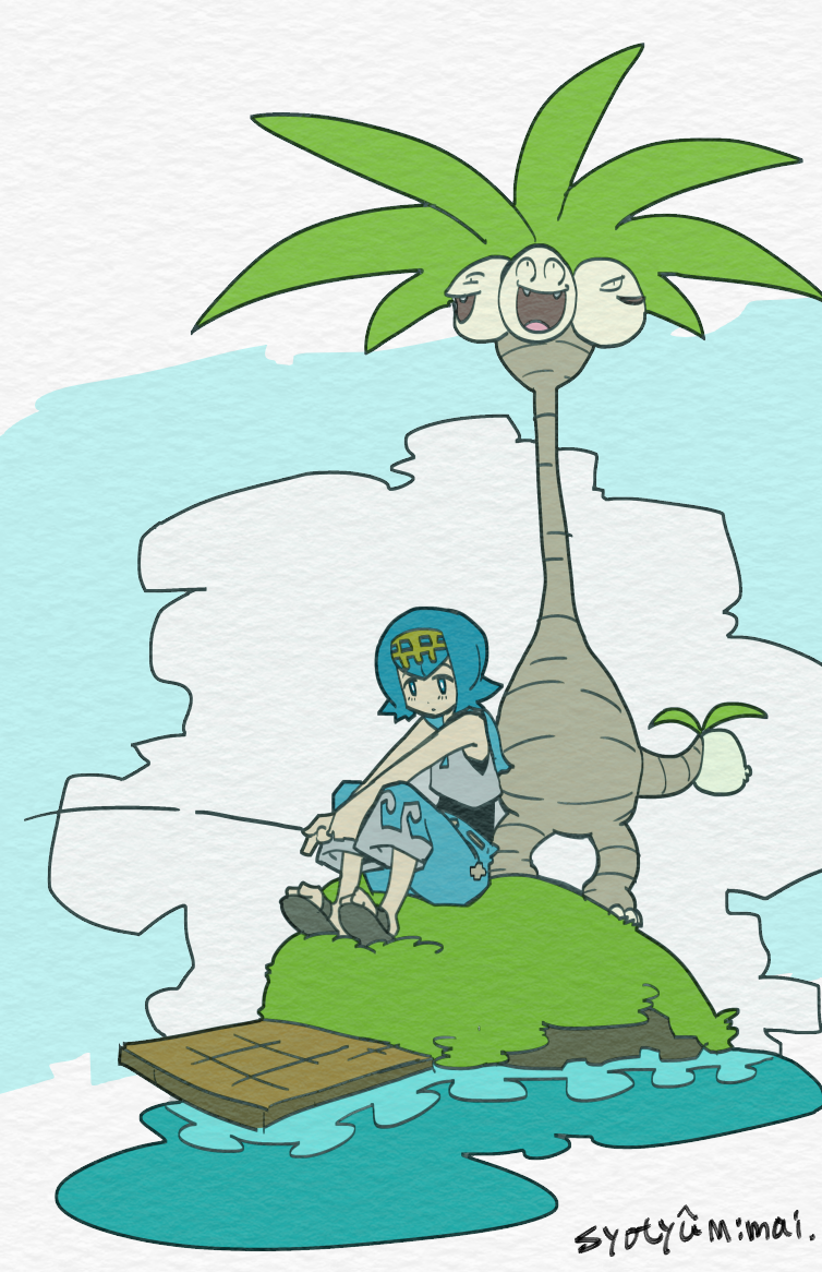 lana and alolan exeggutor (pokemon and 1 more) drawn by occumt