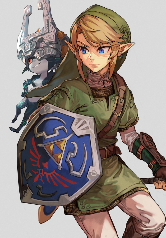 link and midna (the legend of zelda and 1 more) drawn by hungry_clicker